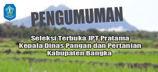 PENGUMUMAN Seleksi JPT PRATAMA Kepala Dinas Pangan dan Pertanian Kabupaten Bangka