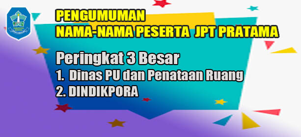 PENGUMUMAN Peringkat 3 Besar JPT Pratama Kab. Bangka