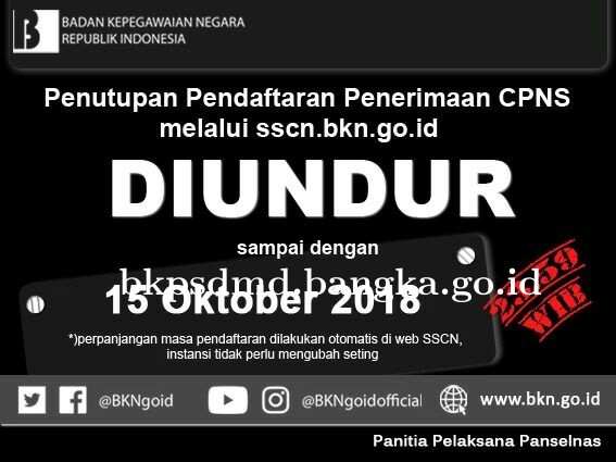 Penutupan Pendaftaran Penerimaan CPNS melalui sscn.bkn.go.id DIUNDUR